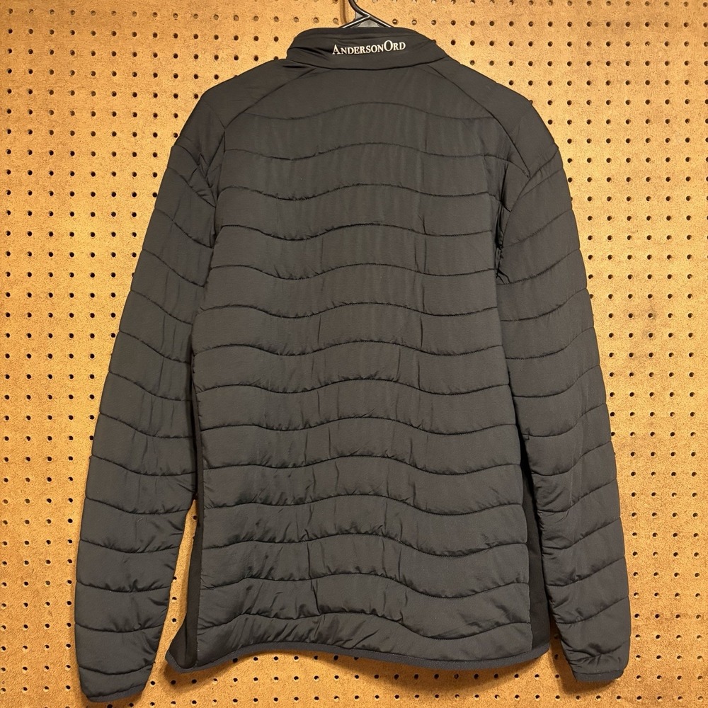 Anderson Ord Corlys Pullover Medium Quarter Zip Jacket Golf Black Quilted Men's - Picture 4 of 7